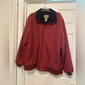 L.L. Bean Men’s Fleece Lined Red and Blue Warm Up Jacket Size Men’s Tall L